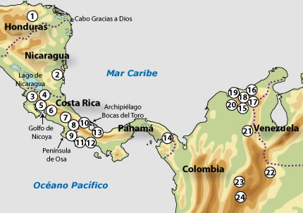 Distribución de las lenguas Chibchas