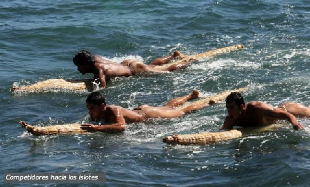 Competidores hacia los islotes