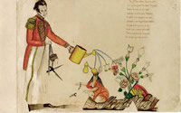 El mariscal de Ayacucho haciendo nacer las artes y ciencias de la cabeza de Bolivia