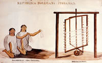 República Boliviana. Itonamas. Hilanderas. Devanador