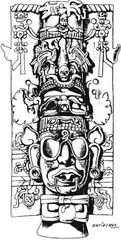 Dios solar, Kinich Ahau. Urna de Palenque.